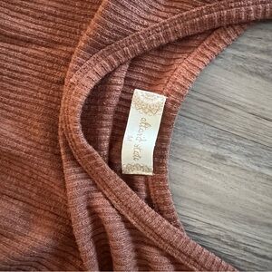 burnt orange long sleeve top